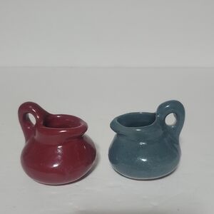 Bybee Pottery Miniature Ceramic Pitchers Set Of 2